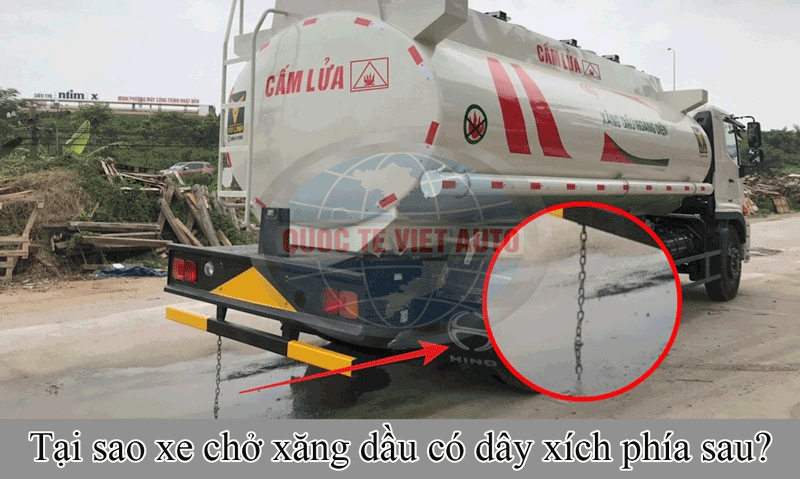 tại sao xe chở xăng dầu có dây xích